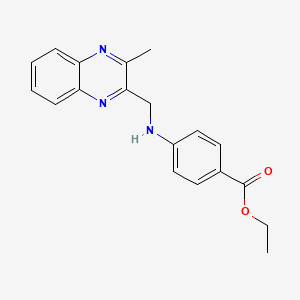 molecular formula C19H19N3O2 B14692453 Ethyl 4-{[(3-methylquinoxalin-2-yl)methyl]amino}benzoate CAS No. 24554-11-8