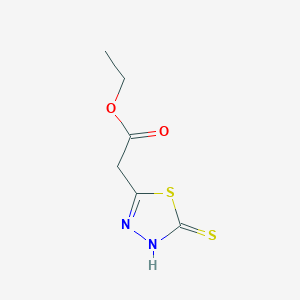 molecular formula C6H8N2O2S2 B14692454 Ethyl (5-sulfanylidene-4,5-dihydro-1,3,4-thiadiazol-2-yl)acetate CAS No. 33083-41-9