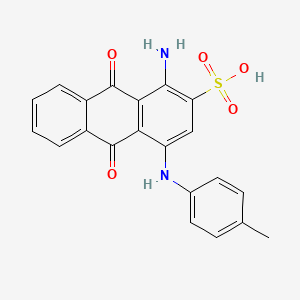 molecular formula C21H16N2O5S B14692470 1-Amino-9,10-dihydro-9,10-dioxo-4-p-toluidinoanthracene-2-sulphonic acid CAS No. 25912-94-1