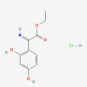 molecular formula C10H12ClNO4 B14692476 Ethyl (2,4-dihydroxyphenyl)iminoacetate hydrochloride CAS No. 35092-73-0