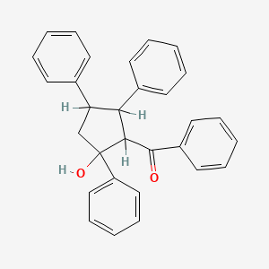 molecular formula C30H26O2 B14692531 Methanone, (2-hydroxy-2,4,5-triphenylcyclopentyl)phenyl- CAS No. 33418-22-3