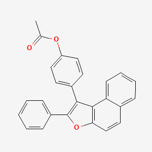 molecular formula C26H18O3 B14692546 Phenol, p-(2-phenylnaphtho(2,1-b)furan-1-yl)-, acetate CAS No. 25433-81-2
