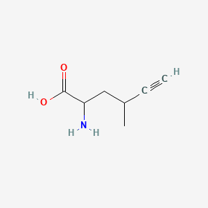 molecular formula C7H11NO2 B14692589 5-Hexynoic acid, 2-amino-4-methyl- CAS No. 23840-12-2