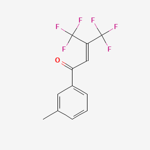molecular formula C12H8F6O B14692643 4,4,4-Trifluoro-1-(3-methylphenyl)-3-(trifluoromethyl)but-2-en-1-one CAS No. 35443-93-7