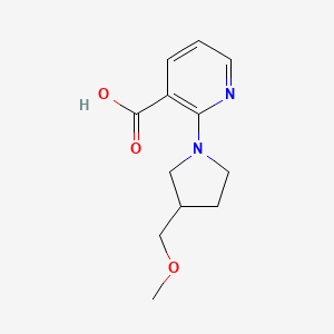 molecular formula C12H16N2O3 B1469266 2-(3-(Methoxymethyl)pyrrolidin-1-yl)nicotinic acid CAS No. 1483496-71-4