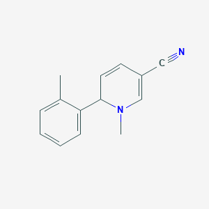 molecular formula C14H14N2 B14692677 1-Methyl-6-(2-methylphenyl)-1,6-dihydro-3-pyridinecarbonitrile CAS No. 27531-42-6