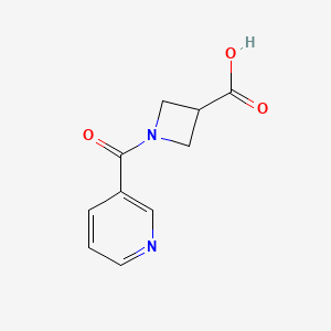 molecular formula C10H10N2O3 B1469268 1-(Pyridine-3-carbonyl)azetidine-3-carboxylic acid CAS No. 1341590-82-6
