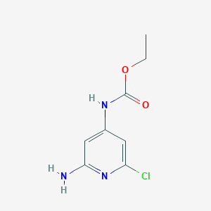 molecular formula C8H10ClN3O2 B14692708 ethyl N-(2-amino-6-chloropyridin-4-yl)carbamate CAS No. 28056-09-9