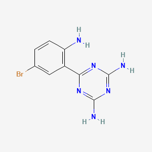molecular formula C9H9BrN6 B14692746 6-(2-Amino-5-bromophenyl)-1,3,5-triazine-2,4-diamine CAS No. 30101-60-1