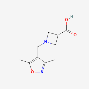 molecular formula C10H14N2O3 B1469275 1-[(3,5-Dimethyl-1,2-oxazol-4-yl)methyl]azetidine-3-carboxylic acid CAS No. 1340110-38-4
