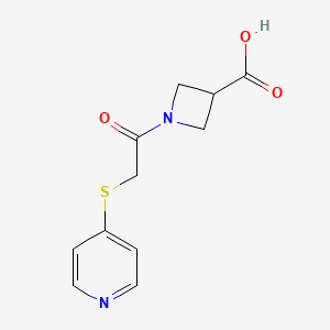 molecular formula C11H12N2O3S B1469281 1-[2-(Pyridin-4-ylsulfanyl)acetyl]azetidine-3-carboxylic acid CAS No. 1410084-78-4