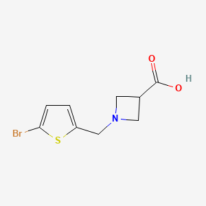 molecular formula C9H10BrNO2S B1469283 1-[(5-Bromothiophen-2-yl)methyl]azetidine-3-carboxylic acid CAS No. 1342033-57-1