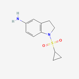 molecular formula C11H14N2O2S B1469286 1-(Cyclopropanesulfonyl)-2,3-dihydro-1H-indol-5-amine CAS No. 1340429-61-9