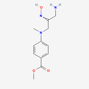 molecular formula C12H17N3O3 B14692887 Methyl 4-[(3-amino-2-hydroxyiminopropyl)-methylamino]benzoate CAS No. 23852-98-4