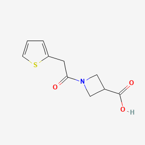 molecular formula C10H11NO3S B1469293 1-[2-(Thiophen-2-yl)acetyl]azetidine-3-carboxylic acid CAS No. 1342017-20-2