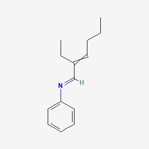 molecular formula C14H19N B14692935 N-(2-Ethyl-2-hexenylidene)aniline CAS No. 35331-89-6