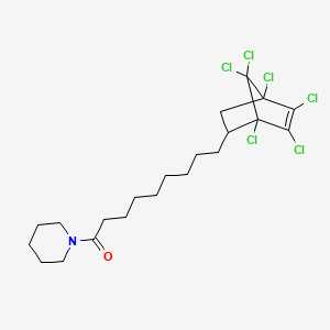 molecular formula C21H29Cl6NO B14693030 9-(1,2,3,4,7,7-Hexachloro-5-bicyclo[2.2.1]hept-2-enyl)-1-piperidin-1-ylnonan-1-one CAS No. 25994-92-7