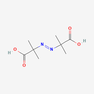 molecular formula C8H14N2O4 B14693057 Propanoic acid, 2,2'-azobis[2-methyl- CAS No. 27189-40-8