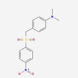 molecular formula C15H16N2O4S B14693070 Benzenamine, N,N-dimethyl-4-[[(4-nitrophenyl)sulfonyl]methyl]- CAS No. 33933-61-8
