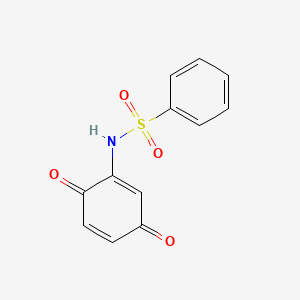 molecular formula C12H9NO4S B14693073 N-(3,6-Dioxocyclohexa-1,4-dien-1-yl)benzenesulfonamide CAS No. 34238-55-6