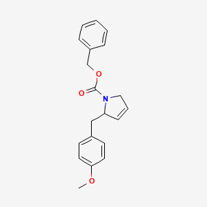molecular formula C20H21NO3 B14693118 Benzyl 2-[(4-methoxyphenyl)methyl]-2,5-dihydropyrrole-1-carboxylate CAS No. 24064-16-2