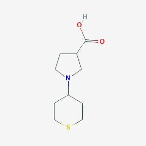 molecular formula C10H17NO2S B1469312 1-(Thian-4-yl)pyrrolidine-3-carboxylic acid CAS No. 1493981-76-2