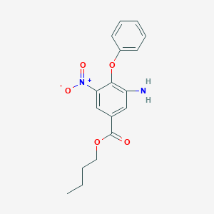 molecular formula C17H18N2O5 B14693129 Butyl 3-amino-5-nitro-4-phenoxybenzoate CAS No. 35111-94-5