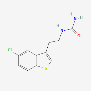 molecular formula C11H11ClN2OS B14693202 Urea, (2-(5-chlorobenzo(b)thien-3-yl)ethyl)- CAS No. 23842-80-0
