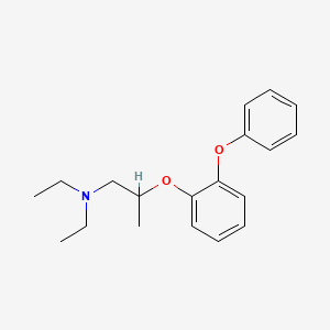 molecular formula C19H25NO2 B14693260 Phenetole, beta-diethylamino-alpha-methyl-o-phenoxy- CAS No. 24591-49-9