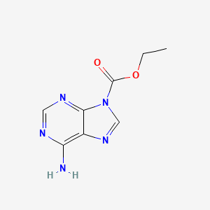 molecular formula C8H9N5O2 B14693269 Ethyl 6-aminopurine-9-carboxylate 