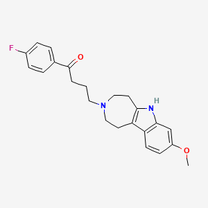molecular formula C23H25FN2O2 B14693308 Butyrophenone, 4'-fluoro-4-(1,4,5,6-tetrahydro-8-methoxyazepino(4,5-b)indol-3(2H)-yl)- CAS No. 23901-28-2