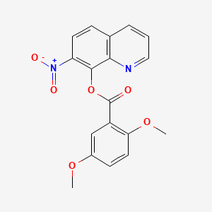 molecular formula C18H14N2O6 B14693406 Benzoic acid, 2,5-dimethoxy-, 7-nitro-8-quinolyl ester CAS No. 29007-63-4