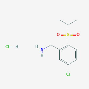 1-{5-Chloro-2-[(1-methylethyl)sulfonyl]phenyl}methanamine hydrochloride