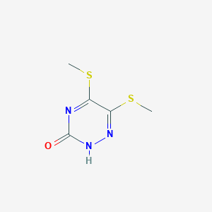 molecular formula C5H7N3OS2 B14693441 5,6-Bis(methylsulfanyl)-1,2,4-triazin-3(2h)-one CAS No. 31697-22-0