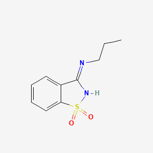 molecular formula C10H12N2O2S B14693494 3-(Propylamino)benzisothiazole S,S-dioxide CAS No. 27148-09-0