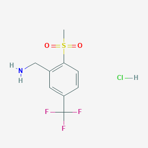 1-[2-(Methylsulfonyl)-5-(trifluoromethyl)phenyl]methanamine hydrochloride