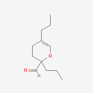 molecular formula C12H20O2 B14693613 3,4-Dihydro-2,5-dipropyl-2H-pyran-2-carbaldehyde CAS No. 33731-62-3