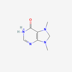 molecular formula C7H11N4O+ B14693645 7,9-Dimethyl-6-oxo-6,7,8,9-tetrahydro-1H-purin-1-ium CAS No. 26601-15-0