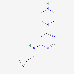 molecular formula C12H19N5 B1469373 N-(cyclopropylmethyl)-6-(piperazin-1-yl)pyrimidin-4-amine CAS No. 943059-86-7