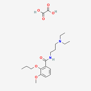 molecular formula C20H32N2O7 B14693778 Benzamide, N-(3-diethylaminopropyl)-3-methoxy-2-propoxy-, oxalate CAS No. 23966-76-9