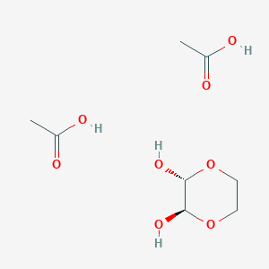 molecular formula C8H16O8 B14693796 acetic acid;(2R,3R)-1,4-dioxane-2,3-diol CAS No. 35528-79-1