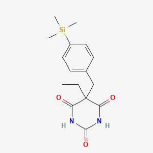 molecular formula C16H22N2O3Si B14693811 Barbituric acid, 5-ethyl-5-(p-(trimethylsilyl)benzyl)- CAS No. 23858-78-8