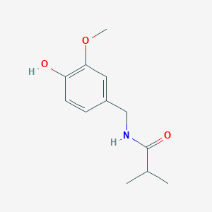 molecular formula C12H17NO3 B14693849 N-[(4-hydroxy-3-methoxyphenyl)methyl]-2-methylpropanamide CAS No. 34190-46-0