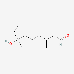 molecular formula C11H22O2 B14693883 7-Hydroxy-3,7-dimethylnonanal CAS No. 32779-69-4