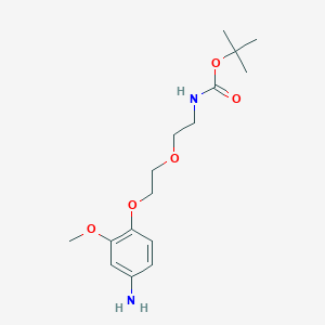 molecular formula C16H26N2O5 B1469393 {2-[2-(4-Amino-2-methoxyphenoxy)-ethoxy]-ethyl}-carbamic acid tert-butyl ester CAS No. 1292317-63-5