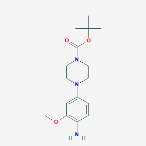 molecular formula C16H25N3O3 B1469394 Tert-butyl 4-(4-amino-3-methoxyphenyl)piperazine-1-carboxylate CAS No. 1246532-96-6