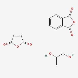 molecular formula C15H14O8 B14693967 Propylene glycol, phthalic anhydride, maleic anhydride resin CAS No. 25037-66-5
