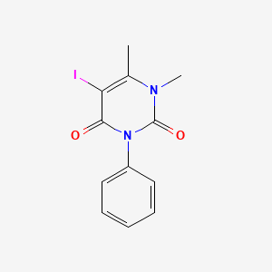 molecular formula C12H11IN2O2 B14693982 Uracil, 1,6-dimethyl-5-iodo-3-phenyl- CAS No. 32000-67-2