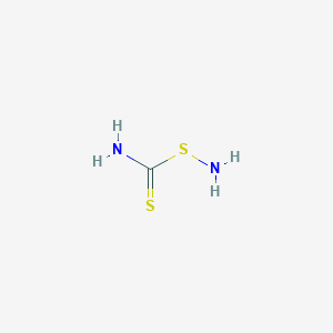 molecular formula CH4N2S2 B14693991 Thiohydroxylamine, S-(aminothioxomethyl)- CAS No. 23601-55-0