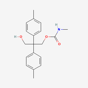 molecular formula C19H23NO3 B14694057 Carbamic acid, methyl-, 3-hydroxy-2,2-di-p-tolylpropyl ester CAS No. 25384-60-5